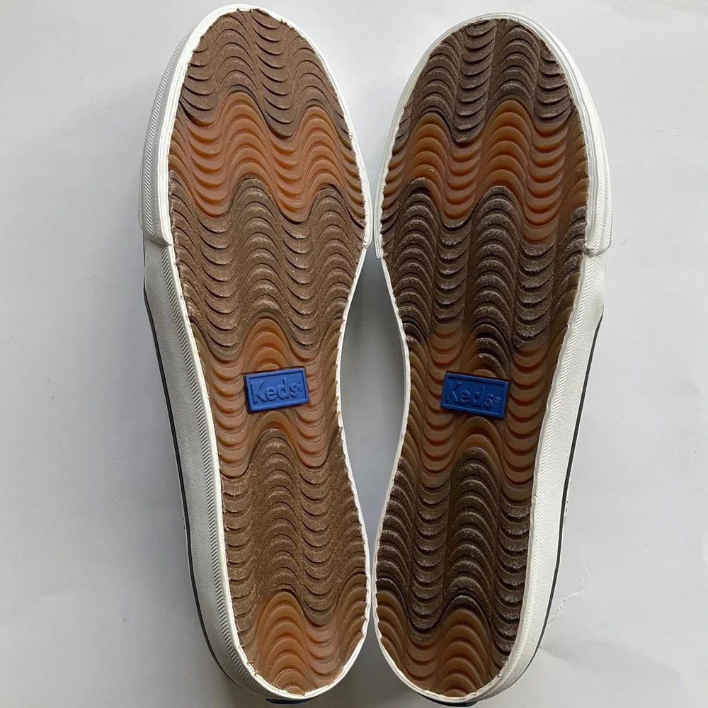 Keds Double Decker Wmns 8.5 SlipOn Sneakers Softerra Striped Canvas WF66943 NWOT